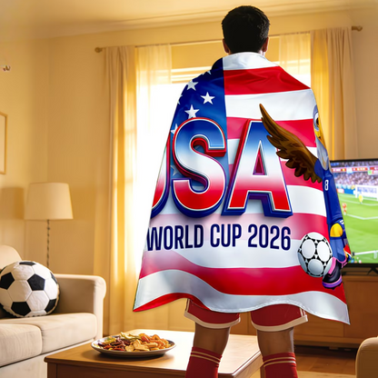 Capa de Adepto de Futebol com Bandeira dos EUA para o Dia do Jogo da Taça do Mundo