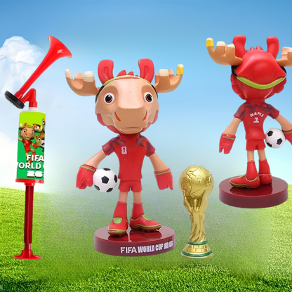 Weltmeisterschaft Airhorn-Set Megafon Maskottchen-Figur Events