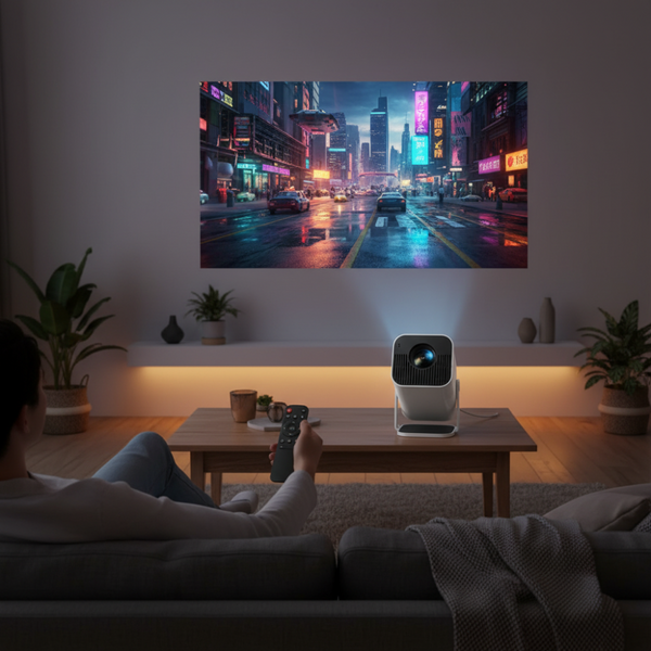 Projetor Mini Inteligente 1080P Streaming Sem Fios Portátil Cinema em Casa
