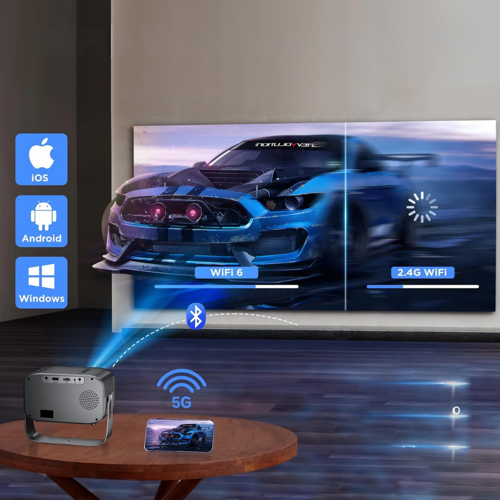 מקרן מיני נייד לגביע העולם עם Bluetooth ו-WiFi
