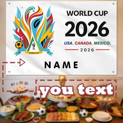 Bandeira de Parede México Personalizada para Adepto de Futebol com Nome Personalizado