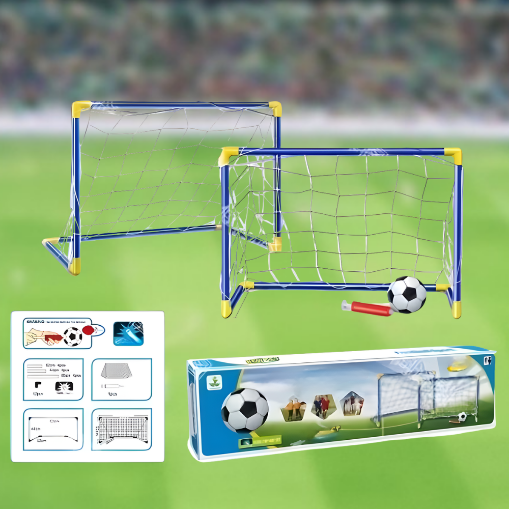 Set poartă de fotbal portabil pentru copii, pentru joacă în interior și exterior