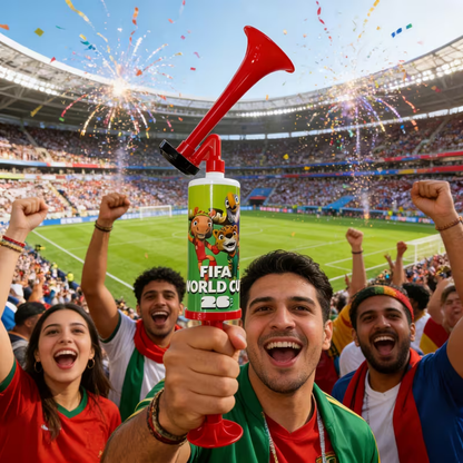 Weltmeisterschaft Airhorn-Set Megafon Maskottchen-Figur Events