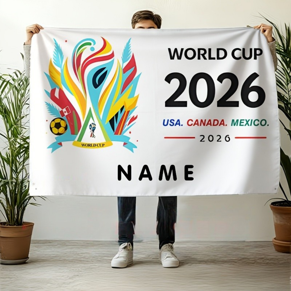 Bandeira de Parede México Personalizada para Adepto de Futebol com Nome Personalizado