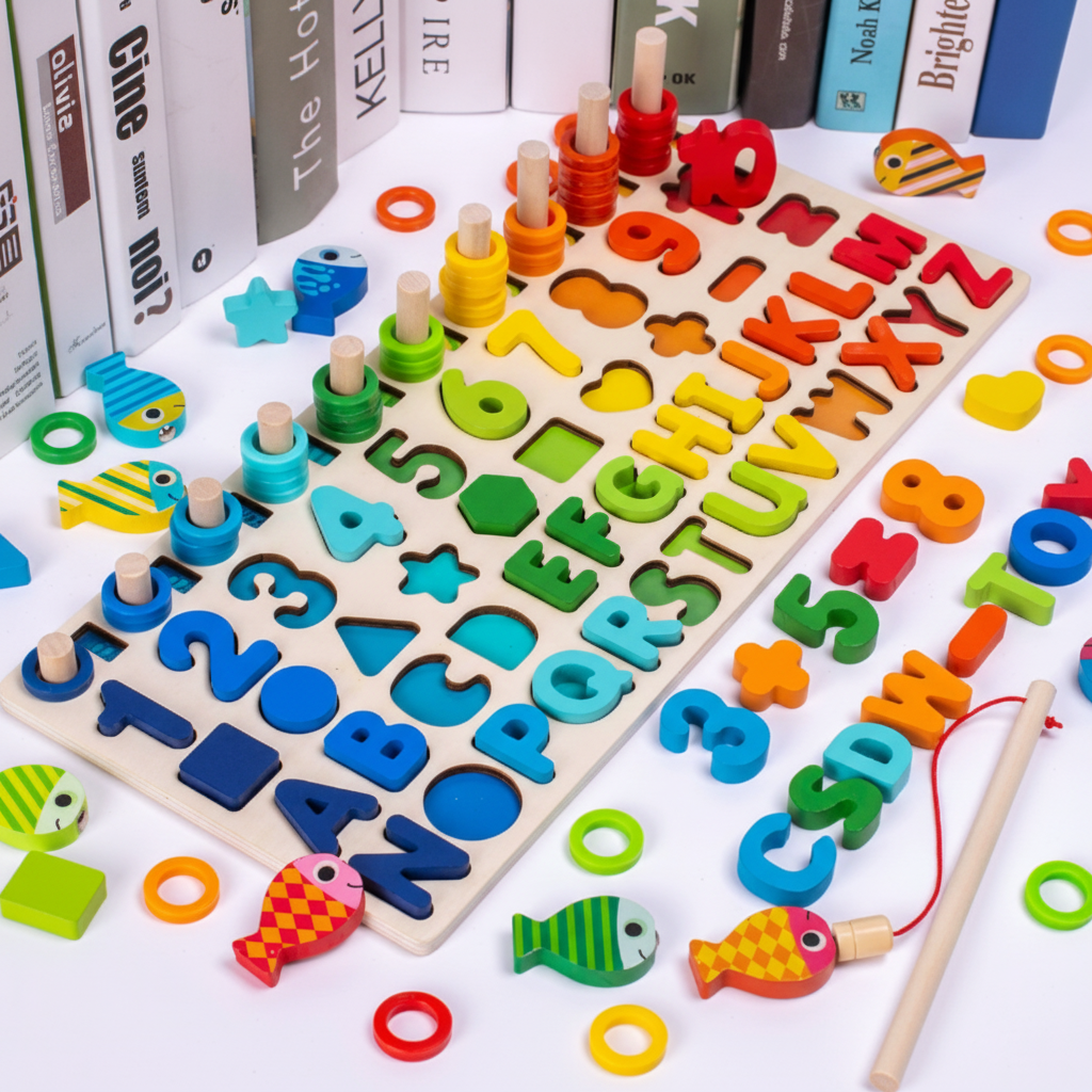 Montessori Holz-Aktivitätsbrett Lernspielzeug Kleinkinder