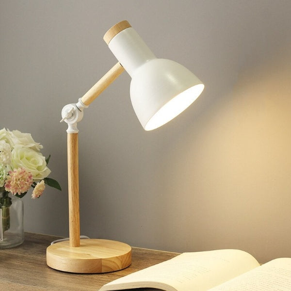 Candeeiro de Secretária LED em Madeira Nórdica | Iluminação Minimalista Escandinava