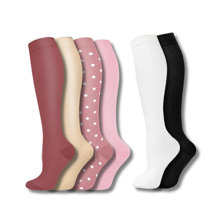 Calcetines de compresión para mujer hasta la rodilla, soporte para viajes y deporte