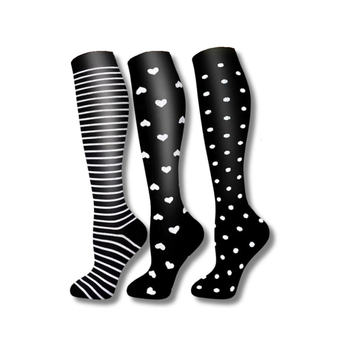 Calcetines de compresión para mujer hasta la rodilla, soporte para viajes y deporte