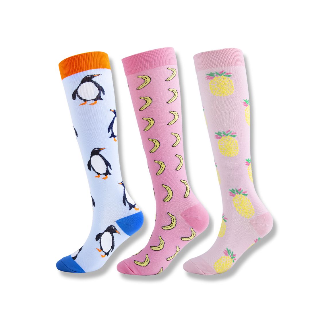 Calcetines de compresión para mujer hasta la rodilla, soporte para viajes y deporte