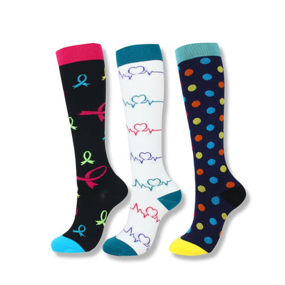 Calcetines de compresión para mujer hasta la rodilla, soporte para viajes y deporte