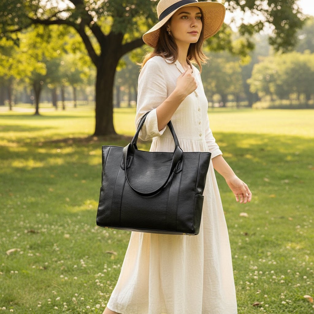 Leather Shoulder Bag Fashion Versatile Everyday Tote - Image 1