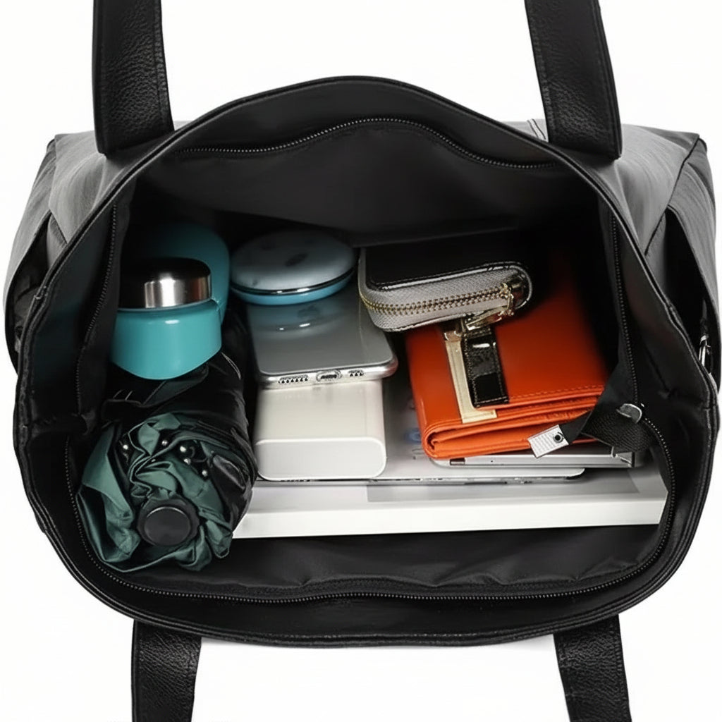 Leather Shoulder Bag Fashion Versatile Everyday Tote - Image 4
