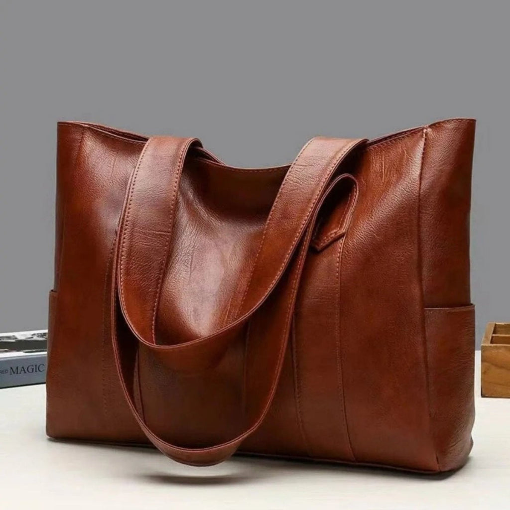 Leather Shoulder Bag Fashion Versatile Everyday Tote - Image 8