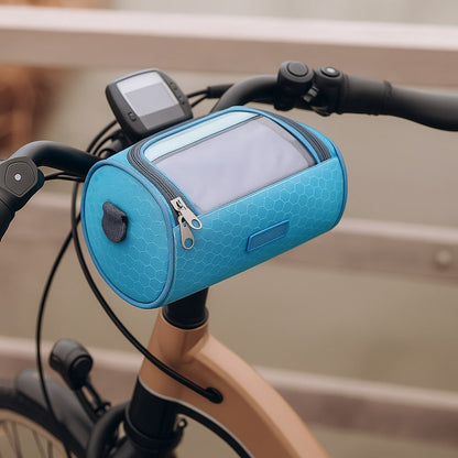 Geantă impermeabilă pentru ghidonul bicicletei, suport pentru telefon cu ecran tactil, spațiu de depozitare