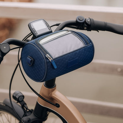 Geantă impermeabilă pentru ghidonul bicicletei, suport pentru telefon cu ecran tactil, spațiu de depozitare