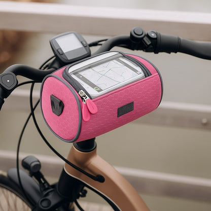 Geantă impermeabilă pentru ghidonul bicicletei, suport pentru telefon cu ecran tactil, spațiu de depozitare