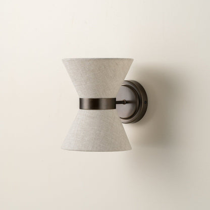 Bronze- og linnedvægslampe | Klassisk moderne elegance