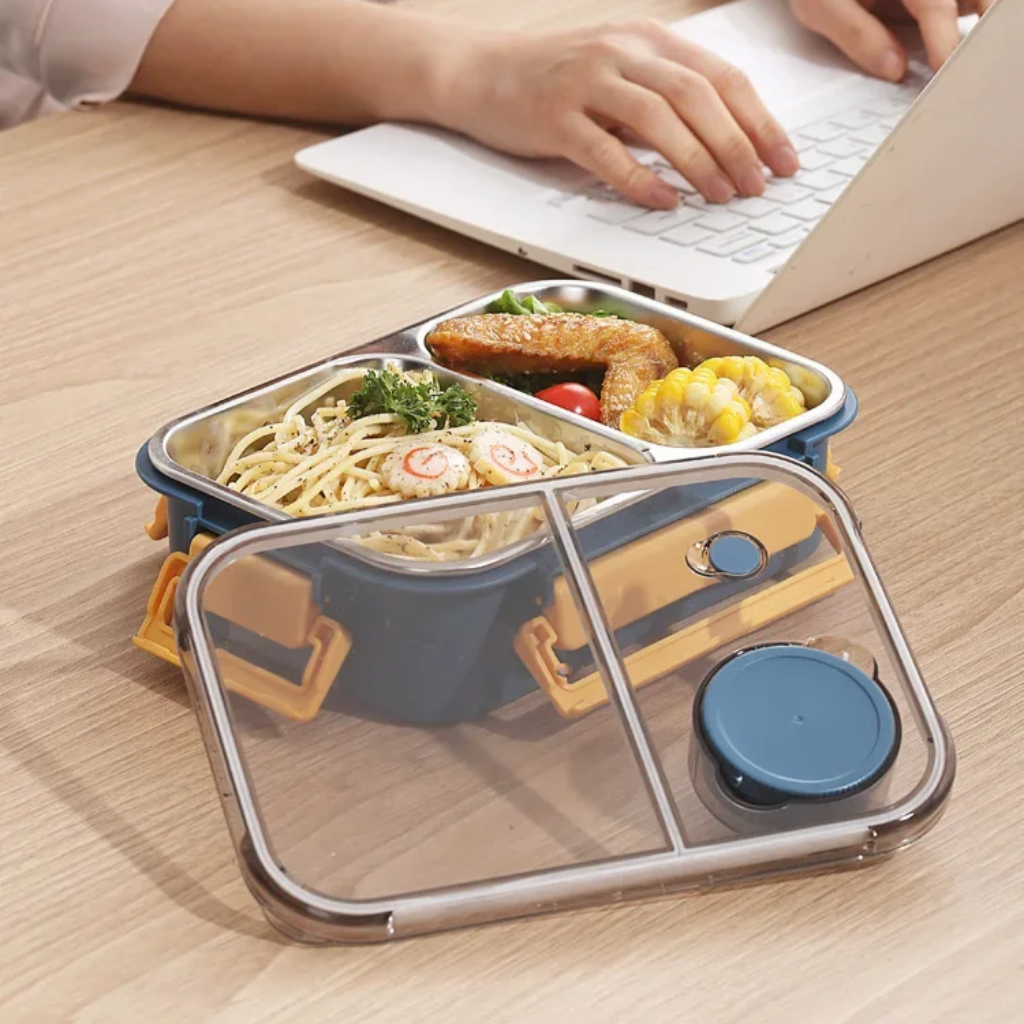 Lonchera Bento de Acero Inoxidable Contenedor de Alimentos a Prueba de Fugas