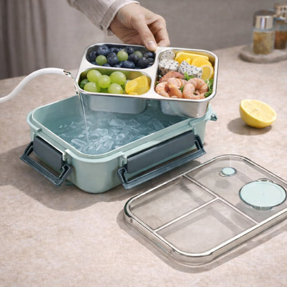 Lonchera Bento de Acero Inoxidable Contenedor de Alimentos a Prueba de Fugas