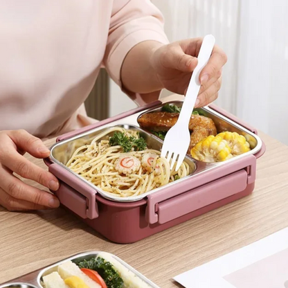 Lonchera Bento de Acero Inoxidable Contenedor de Alimentos a Prueba de Fugas