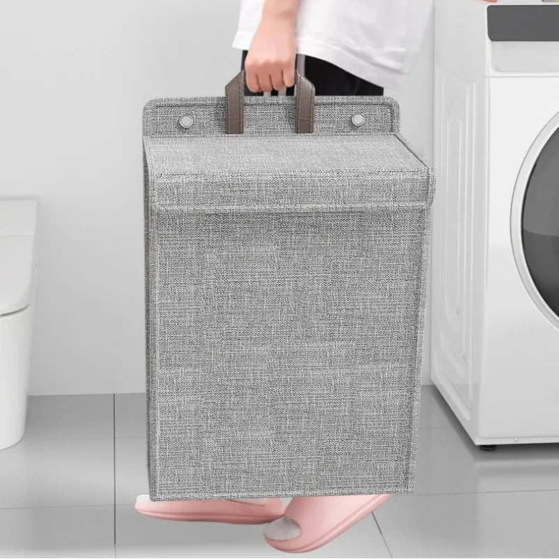 Wallora | Cesto de Roupa Adesivo Dobrável | Organizador e Cesto de Roupa Montado na Parede