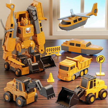 Set di Veicoli Magnetici con Blocchi da Costruzione Giocattolo per Bambini Creativi
