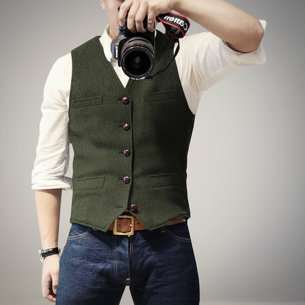 Men's Button-Up Vest Sleeveless Casual | Formal Wear - Image 3