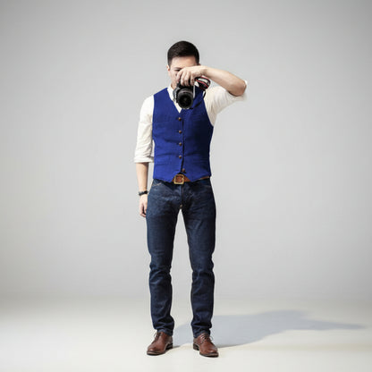 Men's Button-Up Vest Sleeveless Casual | Formal Wear - Image 5