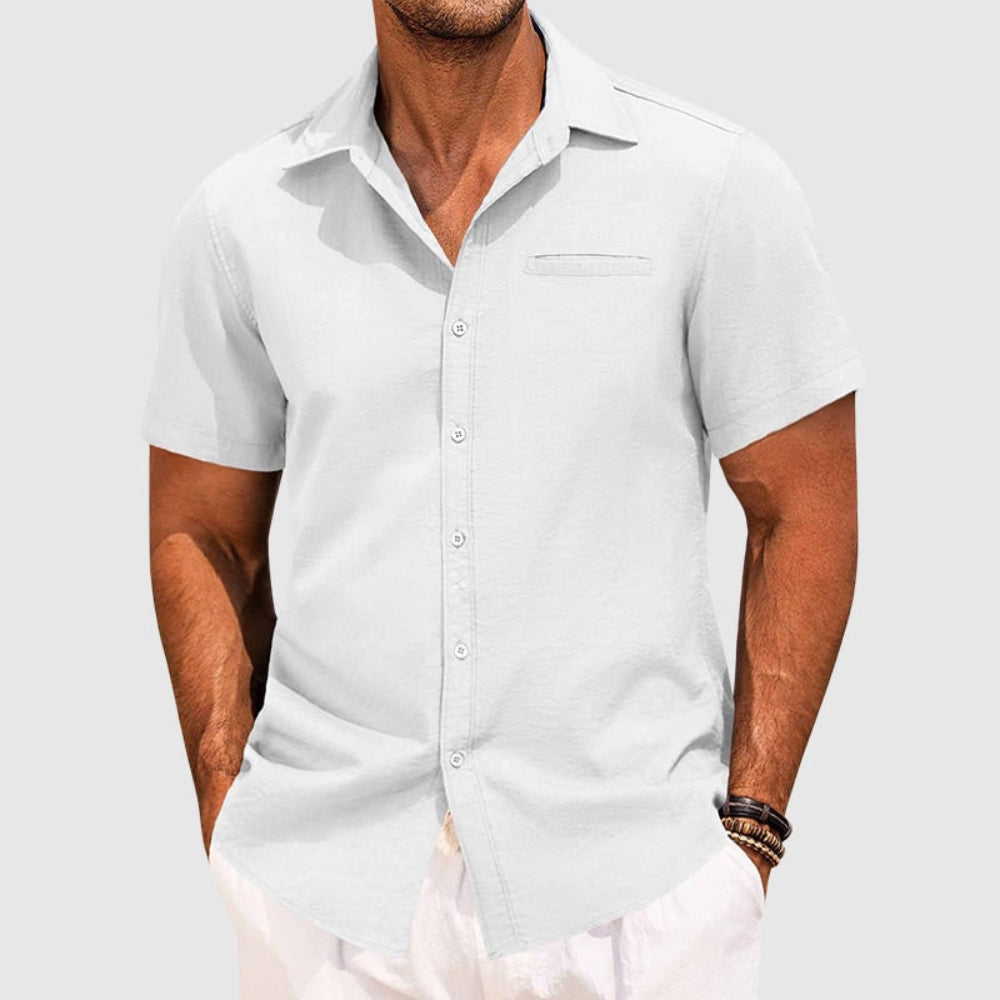 Men's Short Sleeve Button-Up Shirt Casual | Summer Wear - Image 3