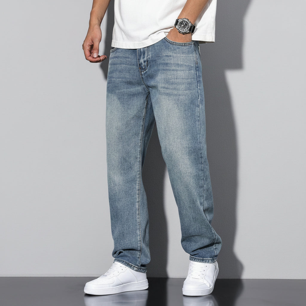 Men's Straight Leg Washed Jeans | Casual Wear - Image 11