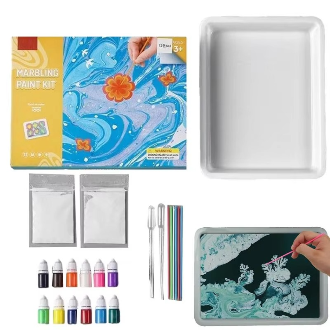 Mess Free Marbling Paint Kit Creative Fun Kids - Image 3