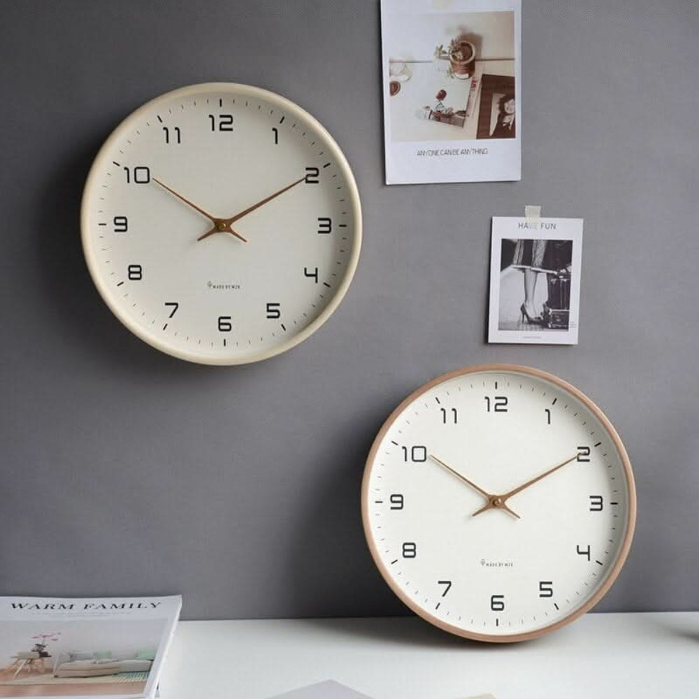 Modern Wall Clock Minimalist Wooden Home Decor Accent - Image 2