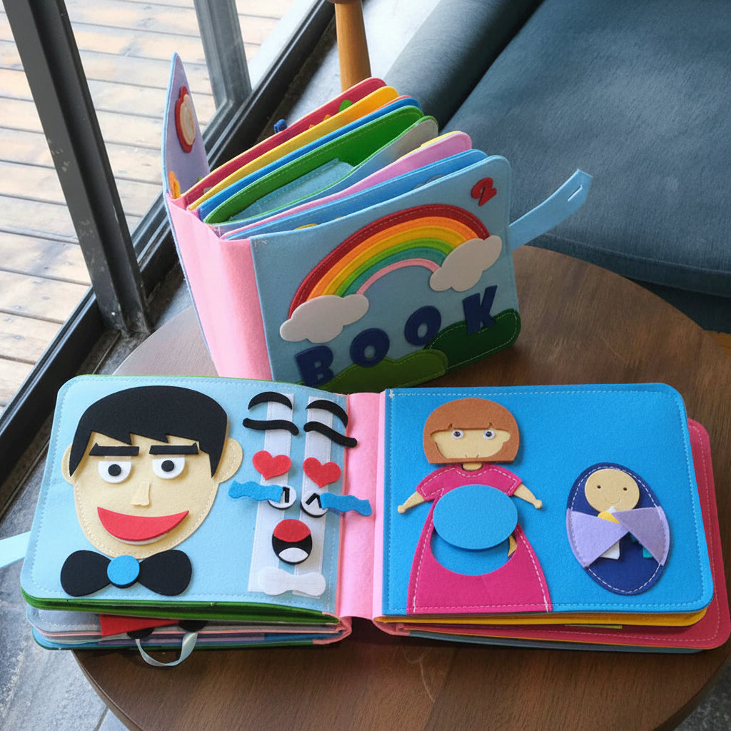 Livro Atividade Montessori em Feltro, Livro Educativo para Crianças Pequenas
