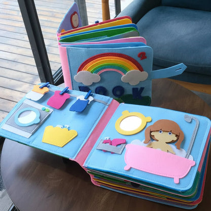 Livro Atividade Montessori em Feltro, Livro Educativo para Crianças Pequenas