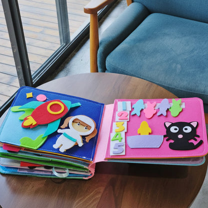 Livro Atividade Montessori em Feltro, Livro Educativo para Crianças Pequenas