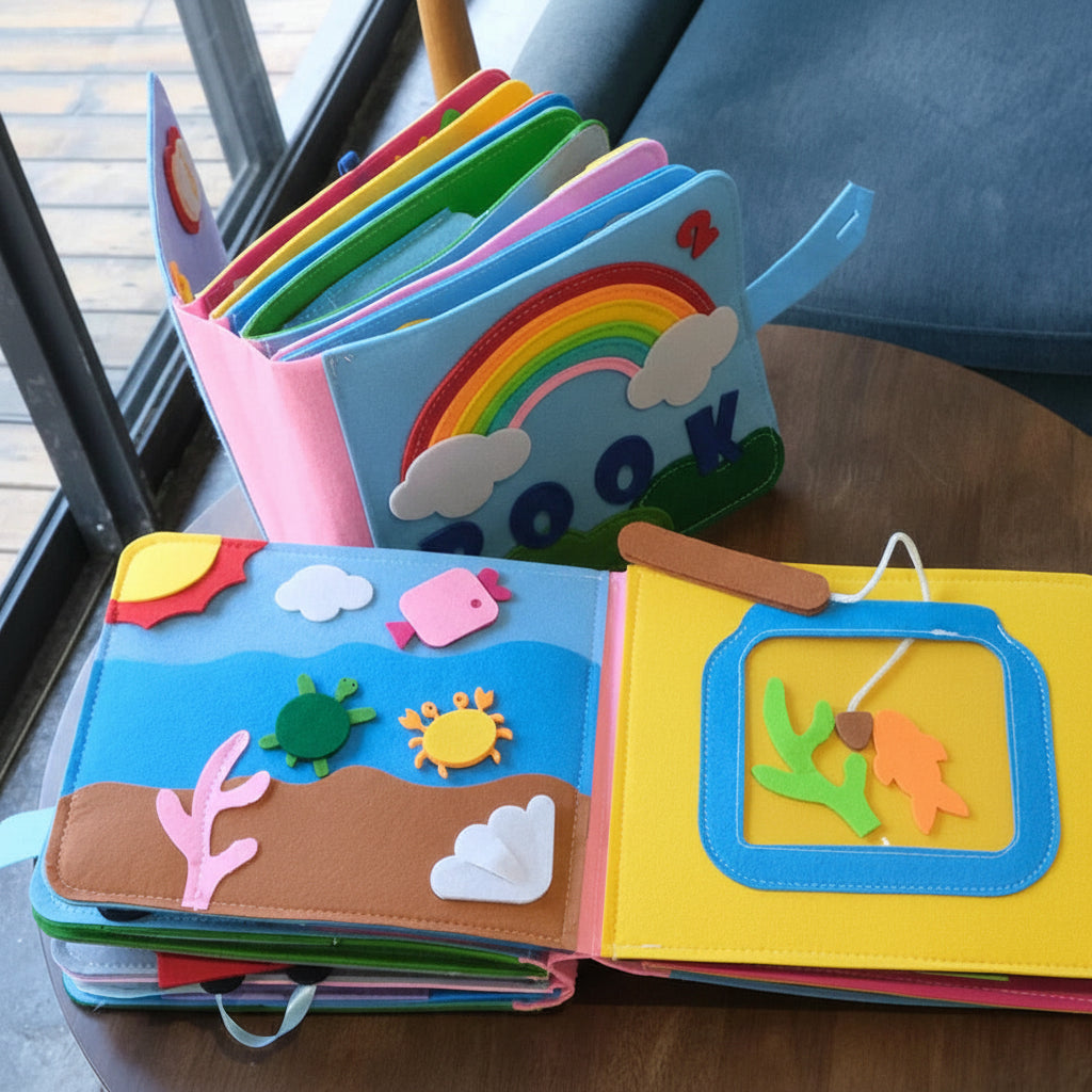 Livro Atividade Montessori em Feltro, Livro Educativo para Crianças Pequenas