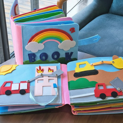 Livro Atividade Montessori em Feltro, Livro Educativo para Crianças Pequenas