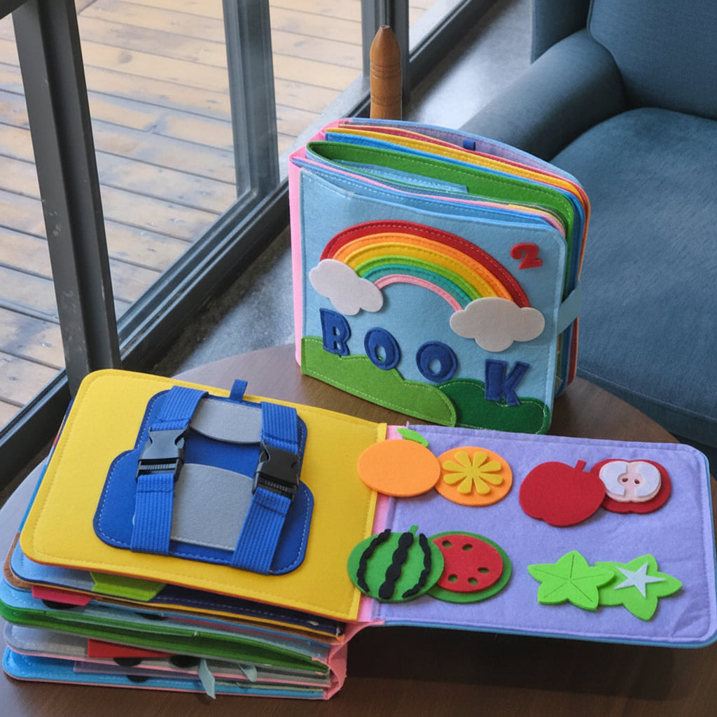 Livro Atividade Montessori em Feltro, Livro Educativo para Crianças Pequenas