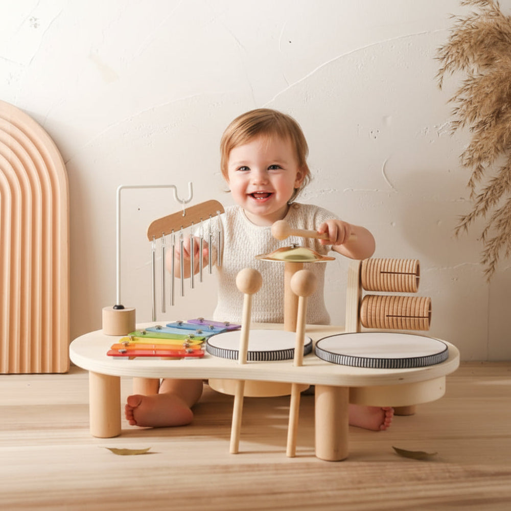 Musical Learning Table Wooden Multi-Instrument Activity Set - Image 1