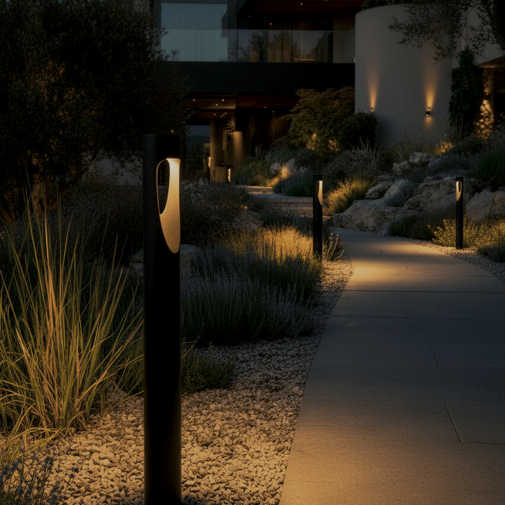 Outdoor Floor Lamp Weather Resistant LED Tall Round Base - Image 11