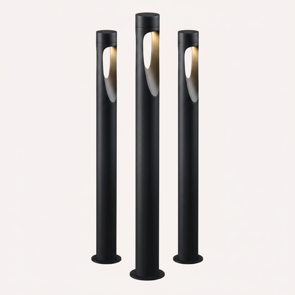 Outdoor Floor Lamp Weather Resistant LED Tall Round Base - Image 12