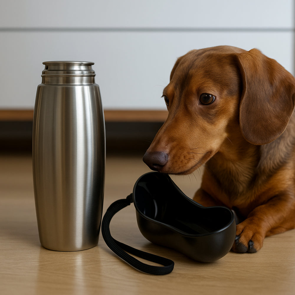Hundewasserflasche aus Edelstahl Reise-Trinkbehälter