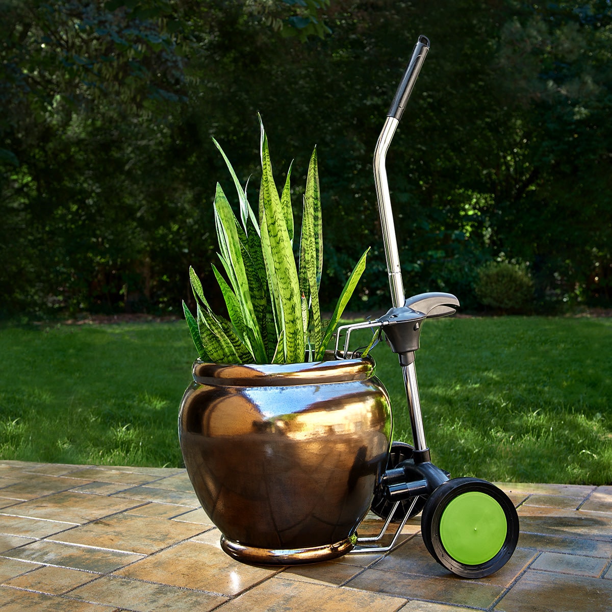 Potted Plant Mover Adjustable Dolly Heavy Duty Wheel Lock - Image 1