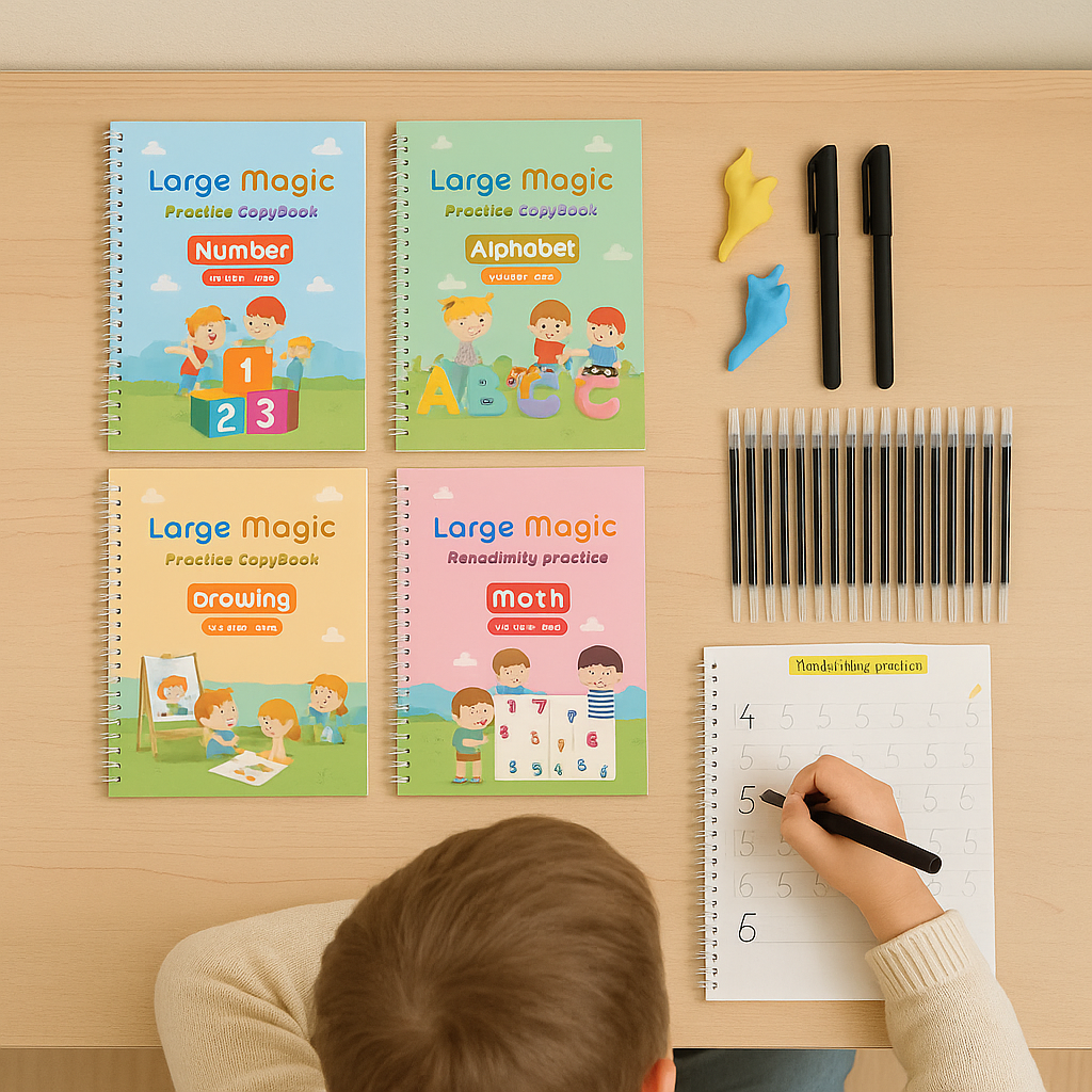 Practice Copybook Alphabet Number Drawing Math Workbook - Image 2