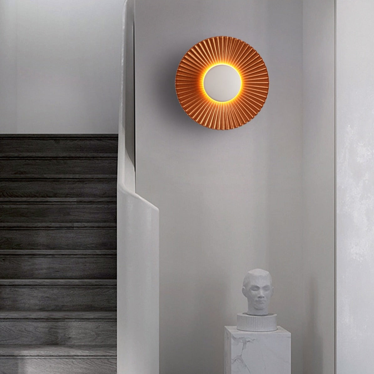 Hasna SunRay Wandleuchte | Modernes metallisches Sonnen-Design