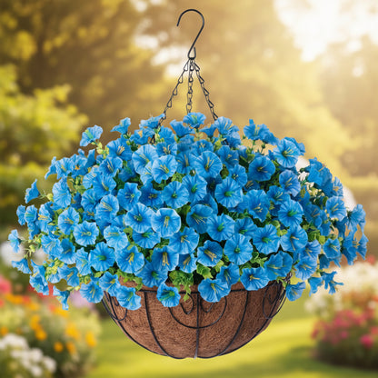 Silk Flowers Hanging Basket Indoor Outdoor Decor - Image 13