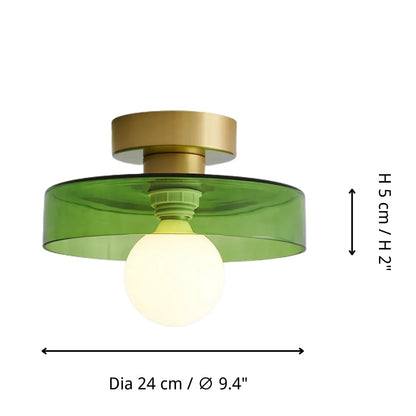 Lampada da soffitto Bauhaus francese | Lampada minimalista in ottone e vetro