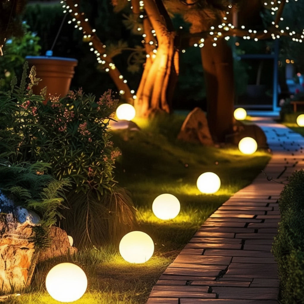 Luminária Jardim Esférica LED Exterior Caminho Jardim