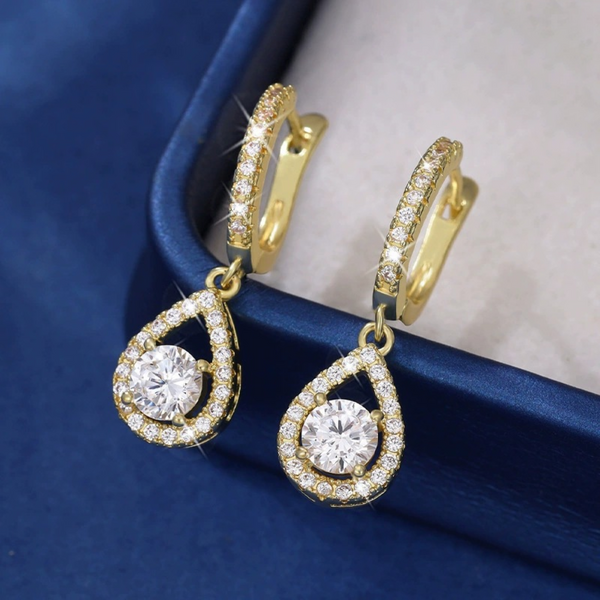 Pendientes colgantes Aros Pendientes lágrima de circonio Regalo para el Día de la Madre