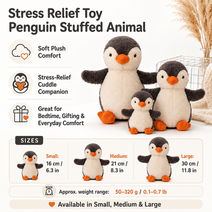 Stress Relief Toy Penguin Stuffed Animal Soft Plush
